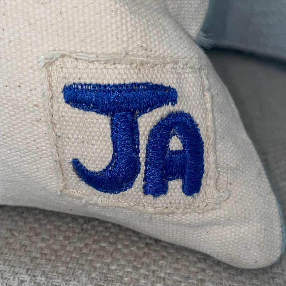 Jonathan Adler Mid Century Danish Bird Embroidered Throw Pillow w/Feather Insert - Picture 5 of 6